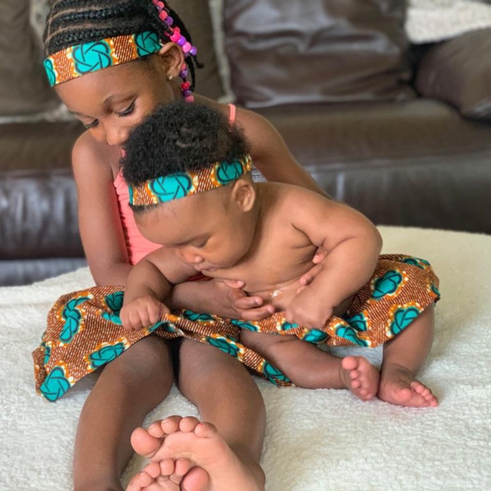 Babies So Klutch Girls African Gathered Skirt and Headband Set, Various Sizes - Picture 2 of 10